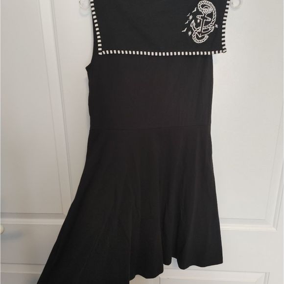 NEW Hell Bunny Medium Nautical Collared Dress - Picture 7 of 8